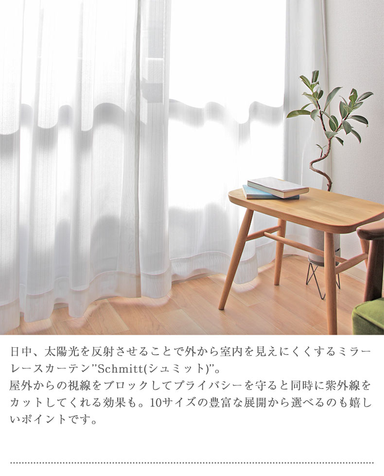 2枚入り 既製レースカーテン シュミットの機能