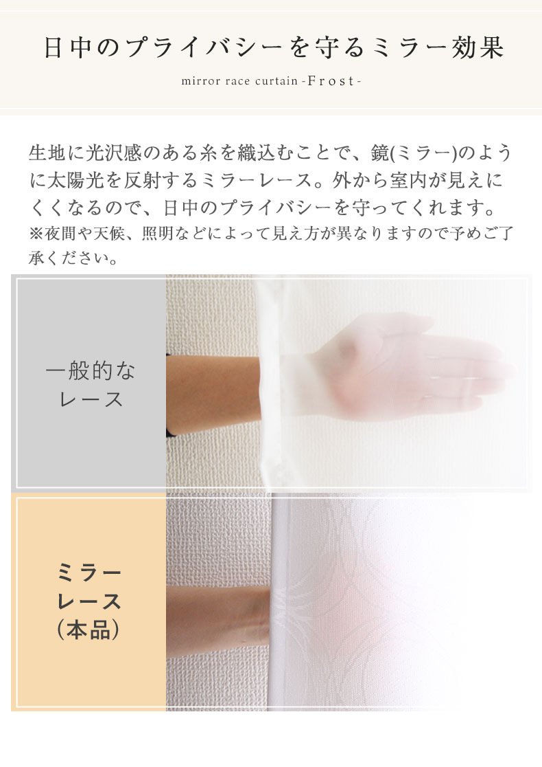 2枚入り 既製レースカーテン フロストの機能