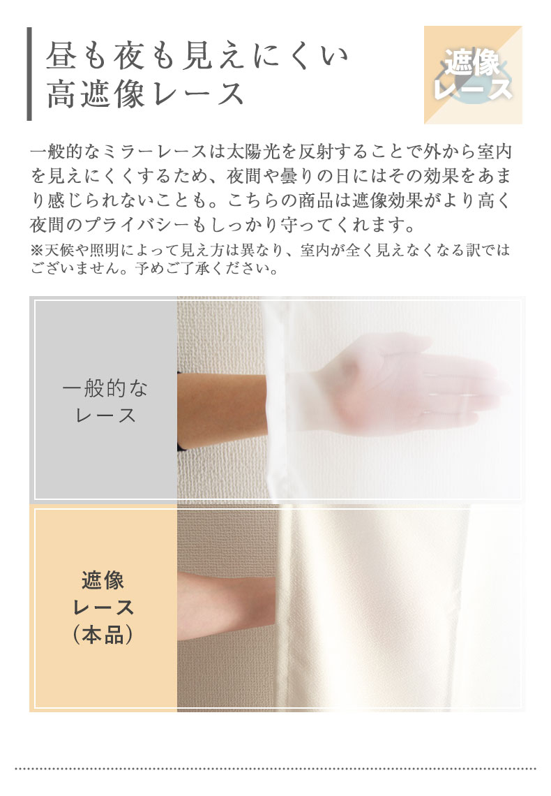 2枚入り 既製レースカーテン エールの機能