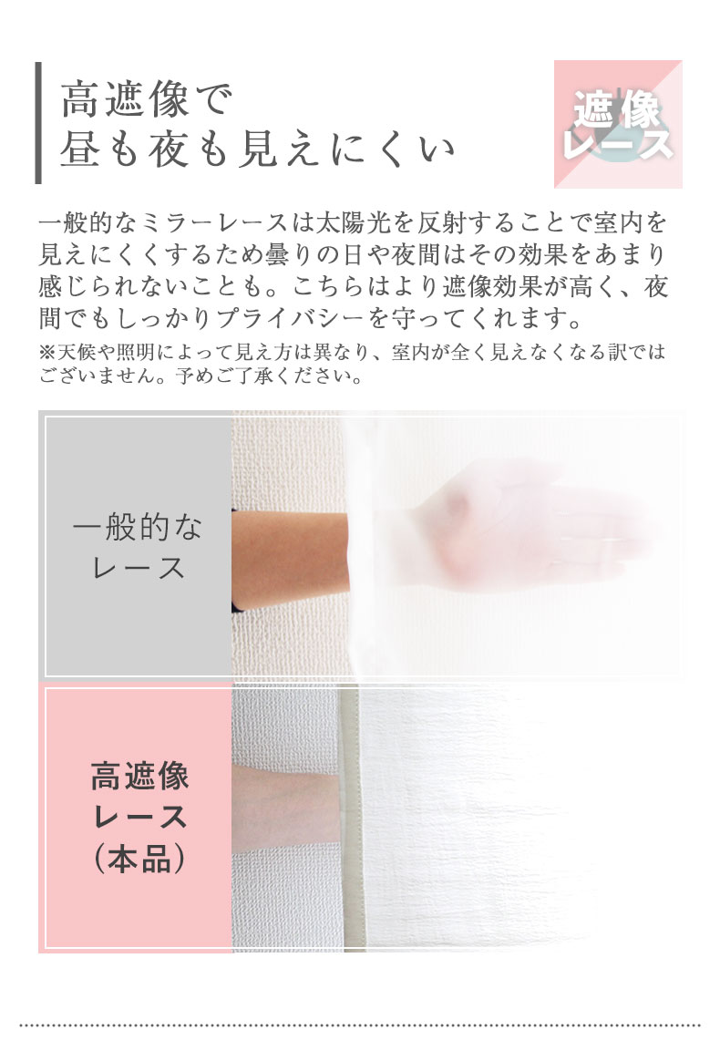 2枚入り 既製レースカーテン マジックボイルの機能