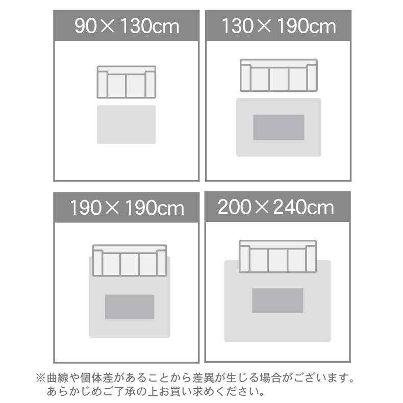 ラグ マナヒートのサイズ1
