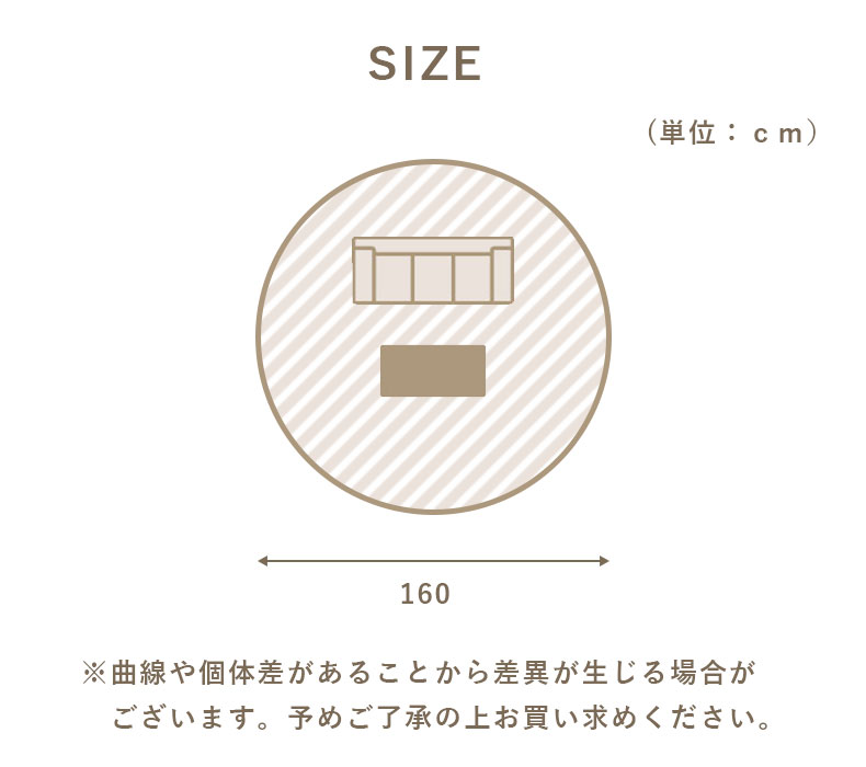 160円形 蓄熱ラグ フェリスの機能