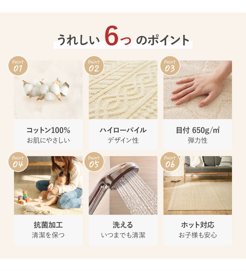 コットンラグ コットンケーブル&キューブの機能