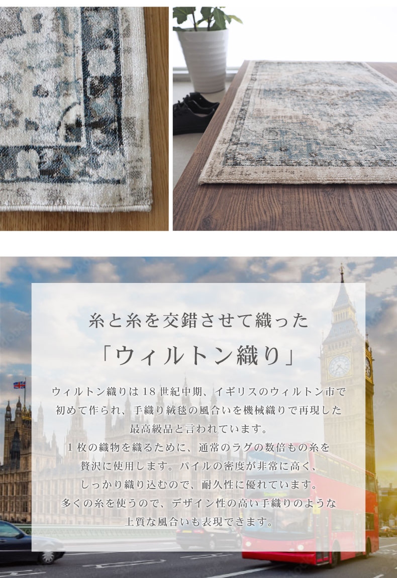80ｘ150cm ウィルトンマット カリュケの機能