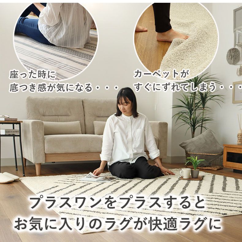 アンダーラグ 低反発 高反発 厚みが選べるラグパッド プラスワンの機能