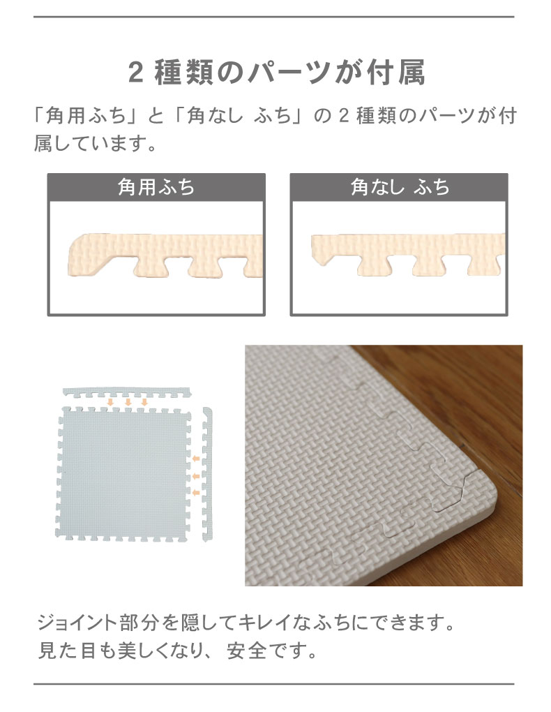 約4.5畳 81枚セット 30ｘ30 ジョイントマットの機能