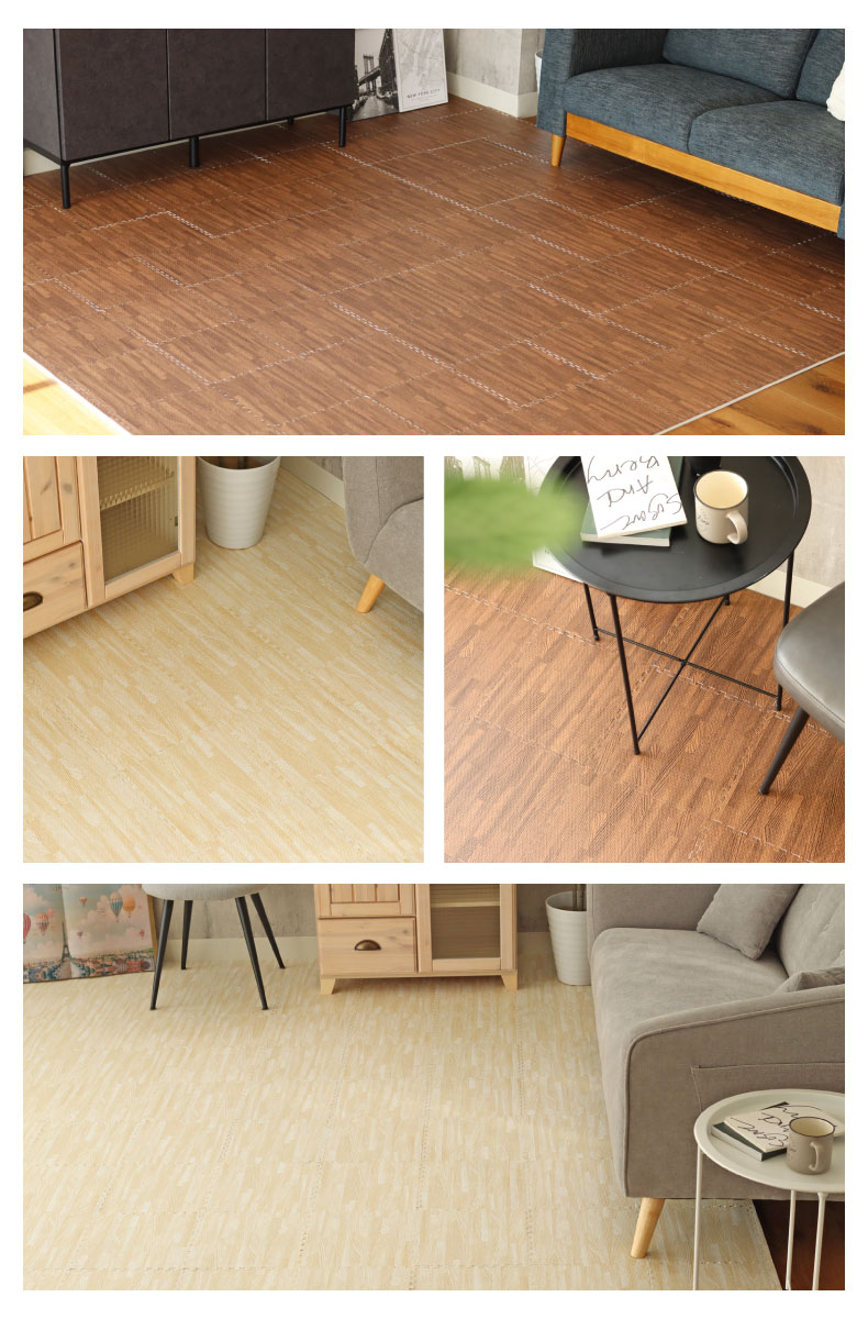 約2畳 36枚セット 30ｘ30  木目調 ジョイントマットの使用例