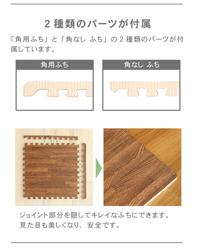 約2畳 36枚セット 30ｘ30  木目調 ジョイントマットの機能