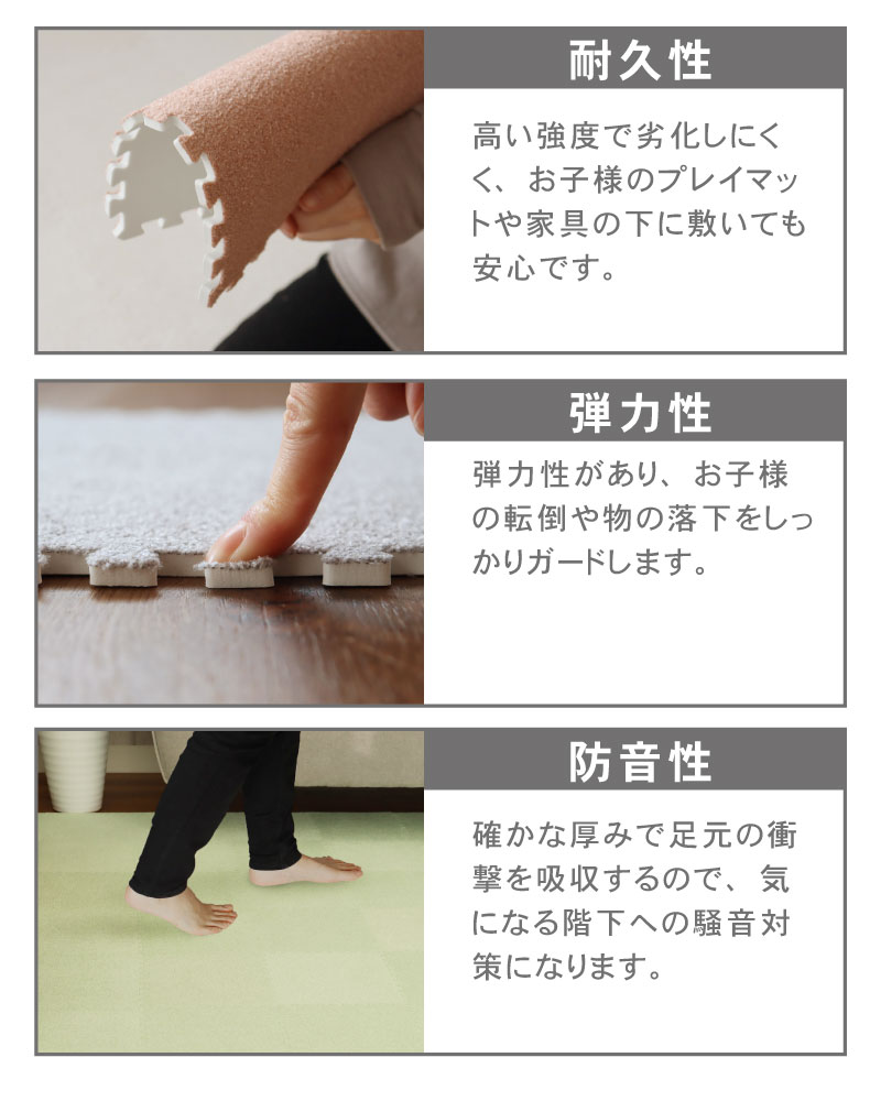 約2畳 36枚セット 30ｘ30 洗える ジョイントマットの機能