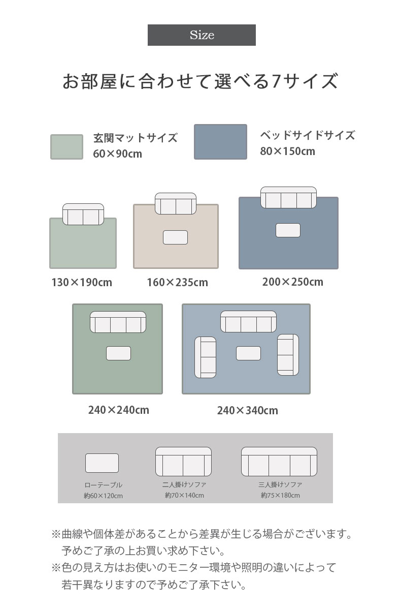 ウィルトンマット イシスのサイズ