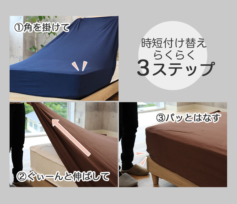 ボックスシーツ のびのびフィットシーツ（コットン）の機能