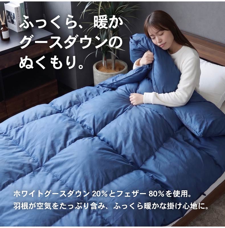 シングルロング 立体羽根掛け布団 ネイティブブレンドダウン WDG20
