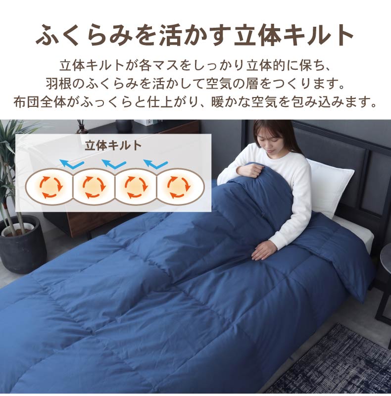 シングルロング 立体羽根掛け布団 ネイティブブレンドダウン WDG20の機能