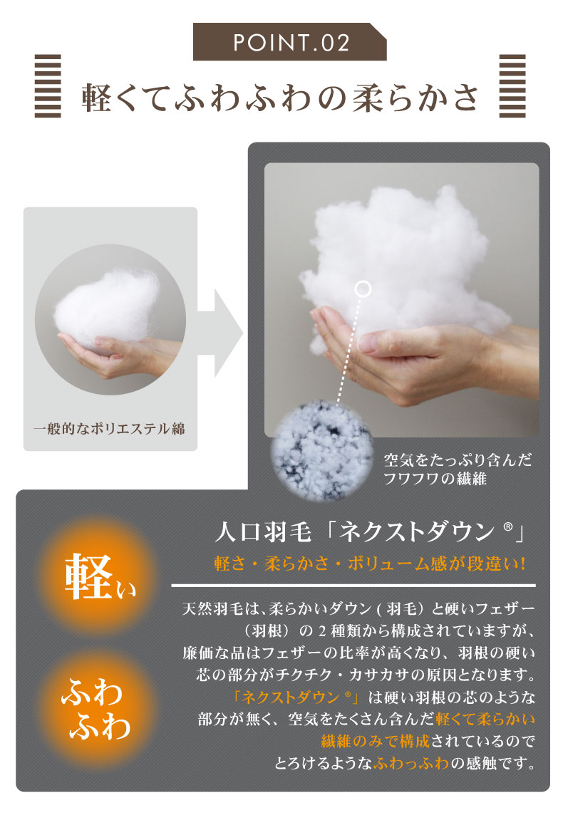 次世代 掛け布団 ネクストダウン2の機能