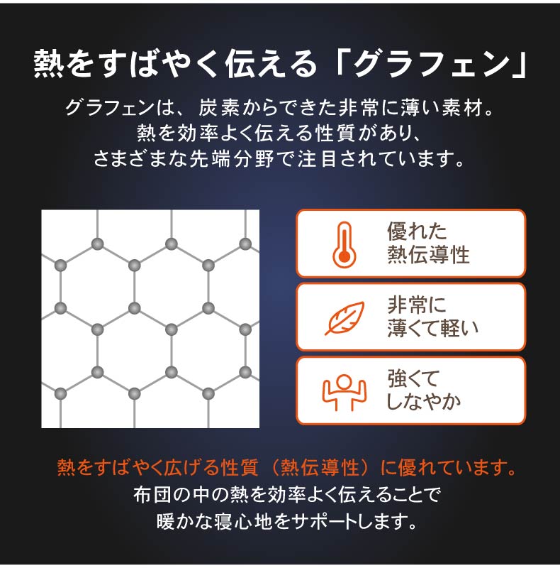 掛け布団 エアログラフェンの機能