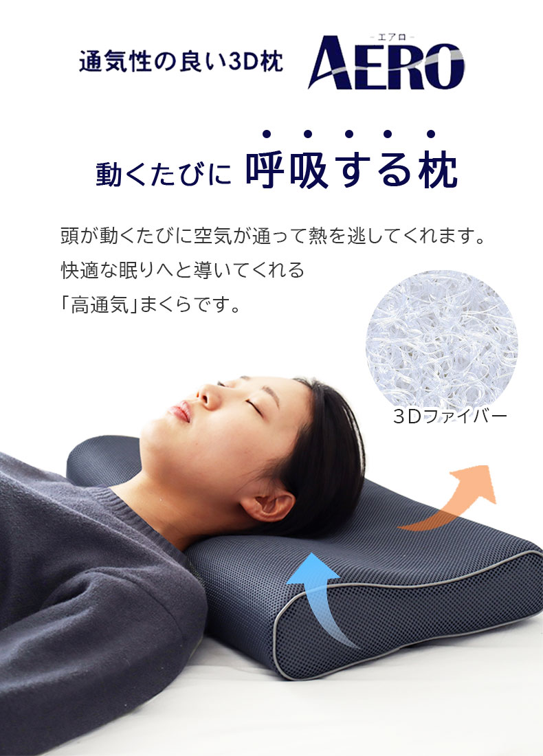 通気性の良い洗える枕 エアロの機能