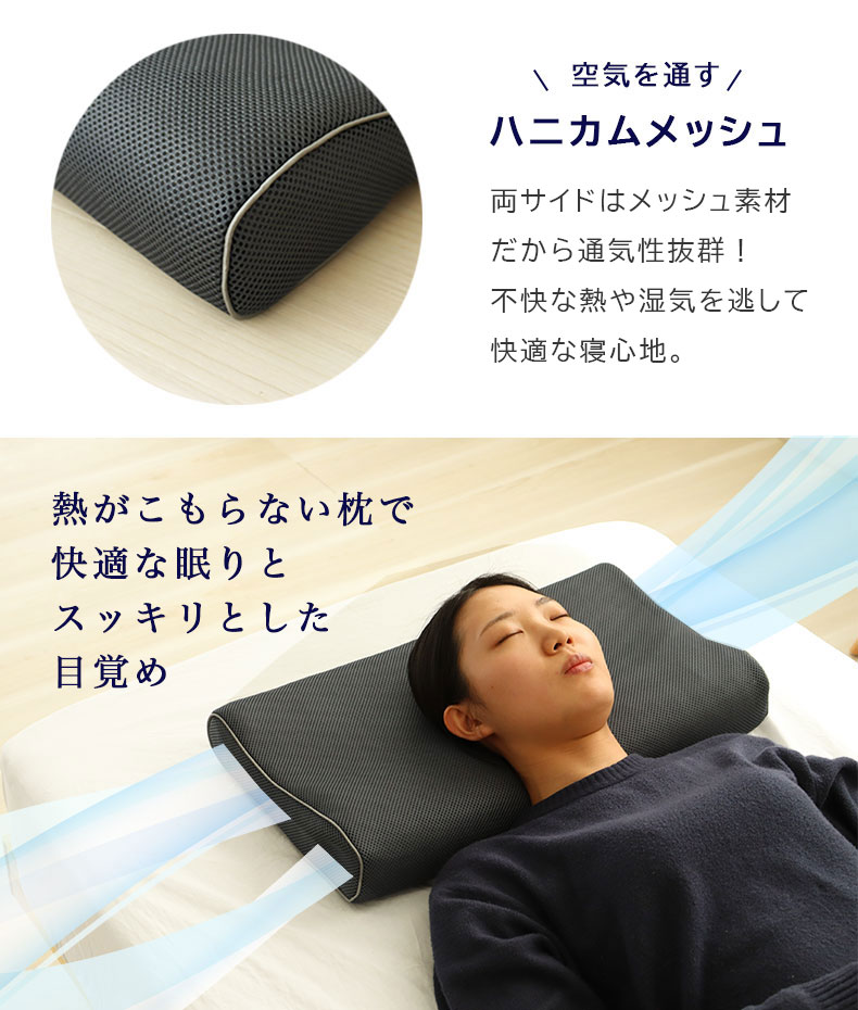 通気性の良い洗える枕 エアロの機能