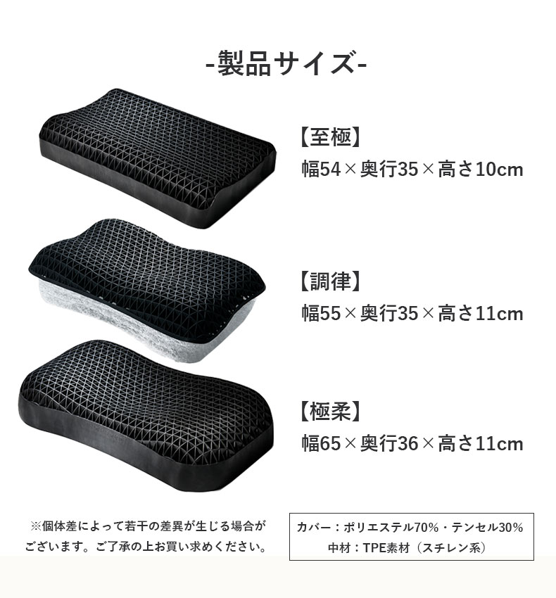 35x54 ヒツジのいらない枕のサイズ1