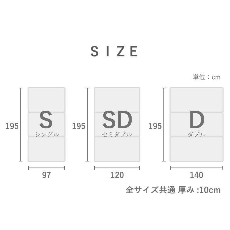 高反発マットレス バリュー2のサイズ