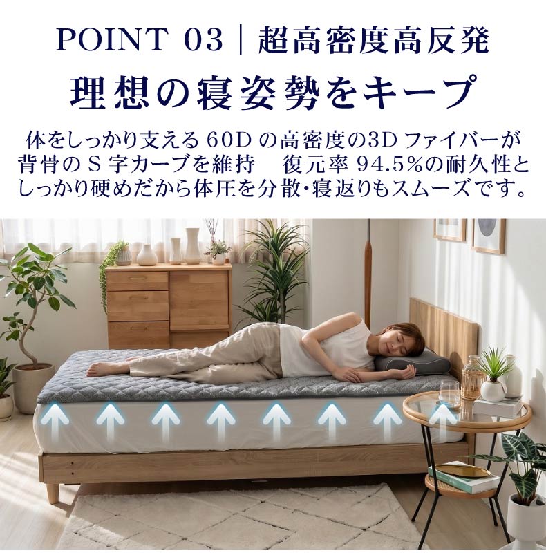 通気性の良い洗えるマットレス エアロトッパーの機能