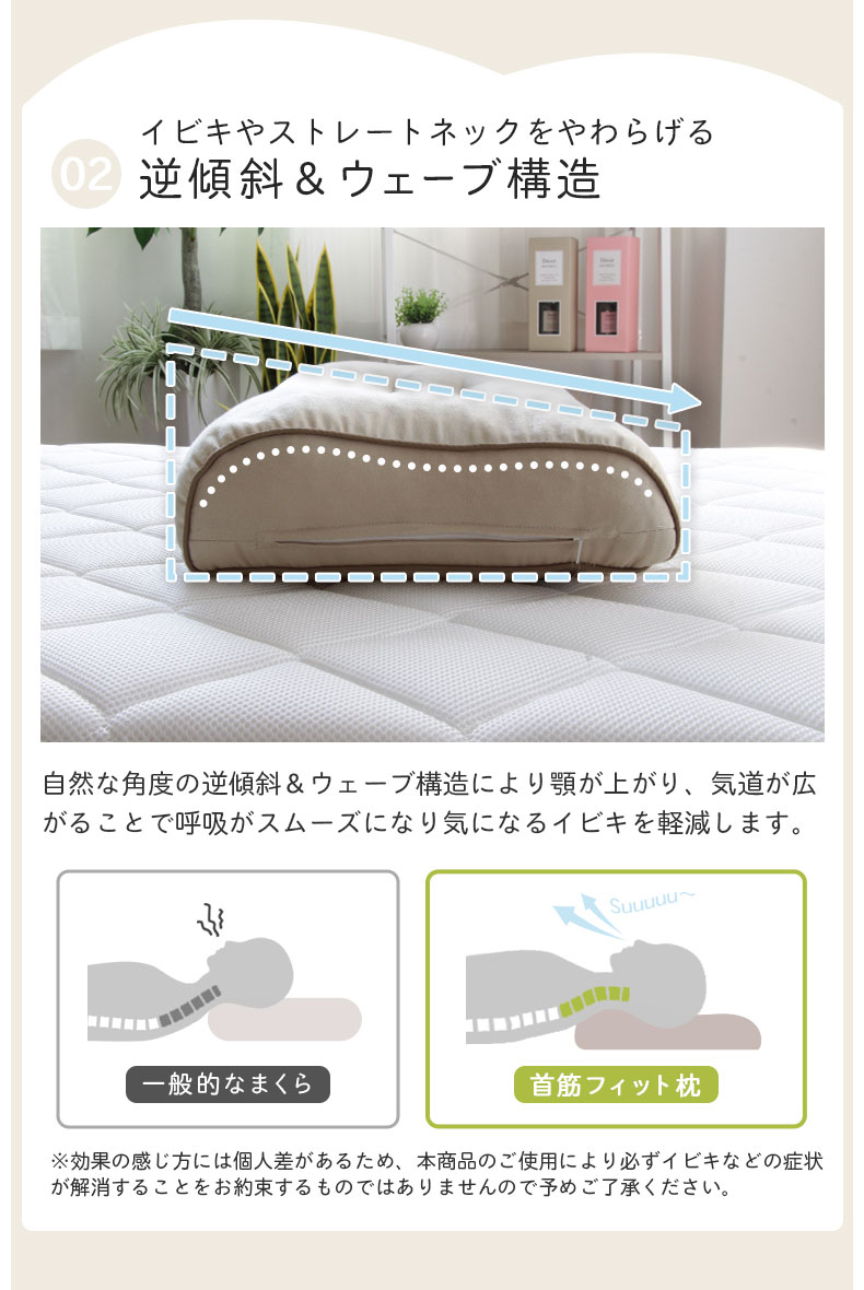 28x45 首筋フィット枕 パイプの機能