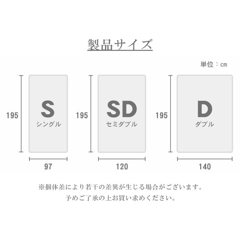 9cm3つ折りマットレス エムリリーエコヘルスのサイズ