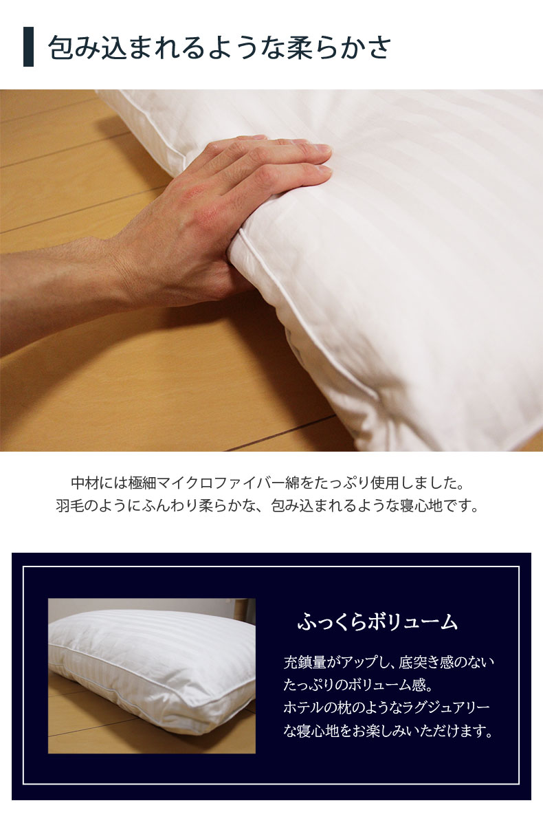 ボリューム枕　ホテルスタイルピローの素材