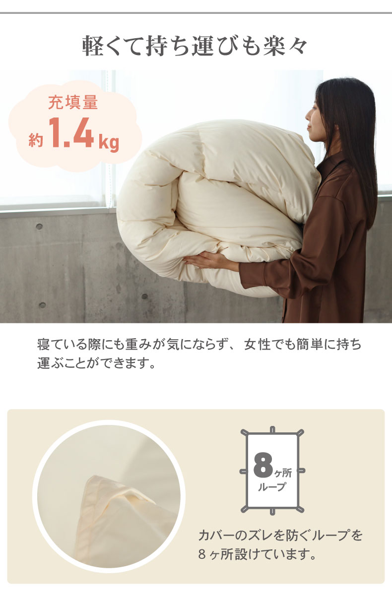 羽毛掛け布団 マナダウンWDD90の機能
