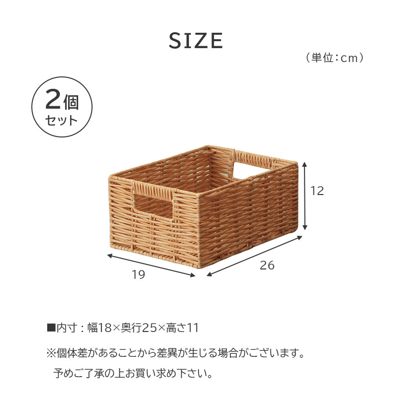 幅19cm 1926Hハーフ PEチューブバスケット2個セットのサイズ1