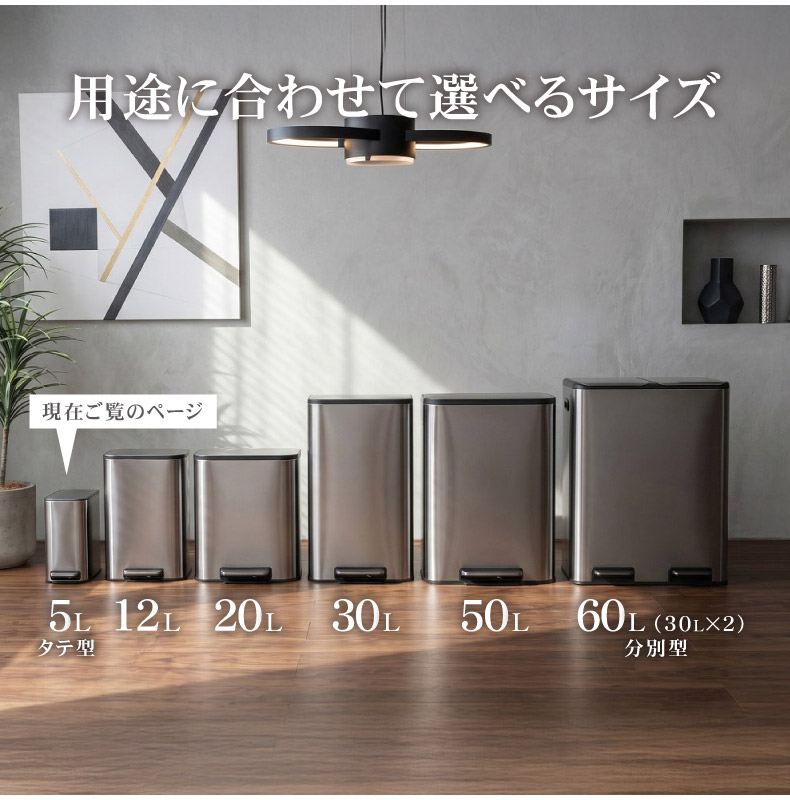 5L ステンレス 縦型ダストボックス レクトの機能