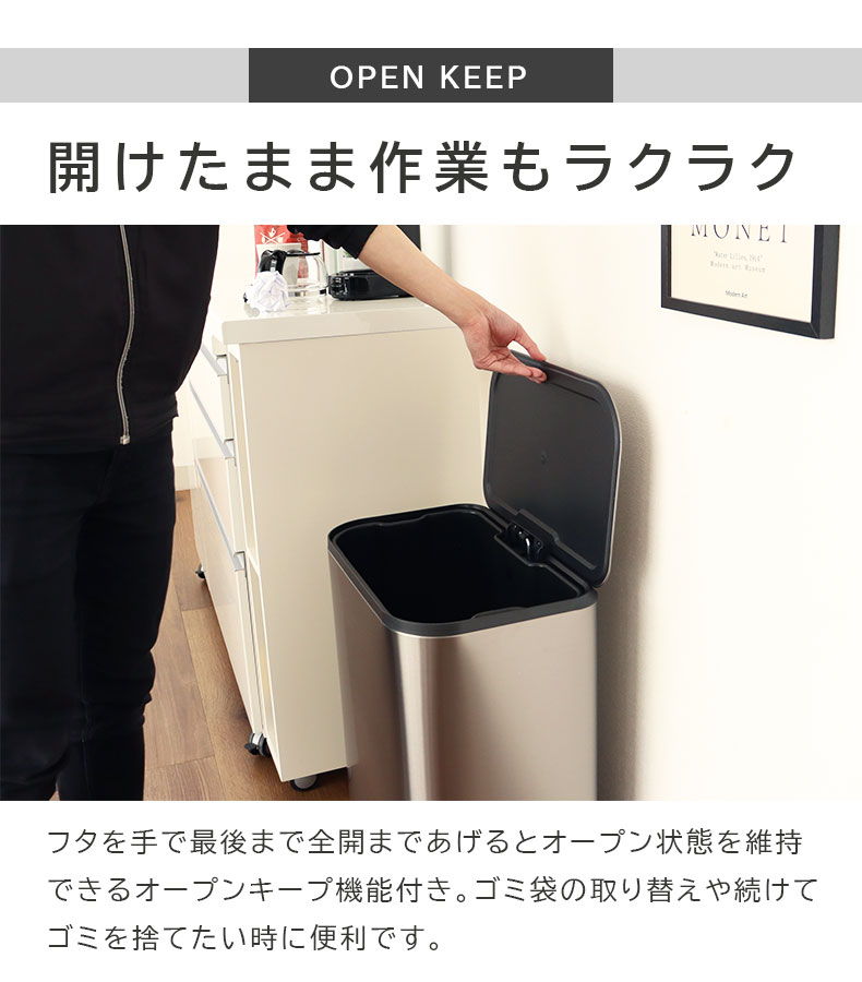 50L ステンレス ダストボックス レクトの機能