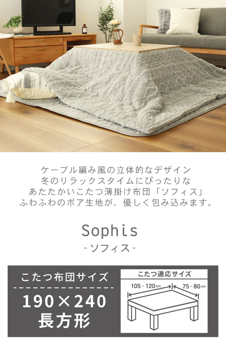 こたつ薄掛布団 ソフィス