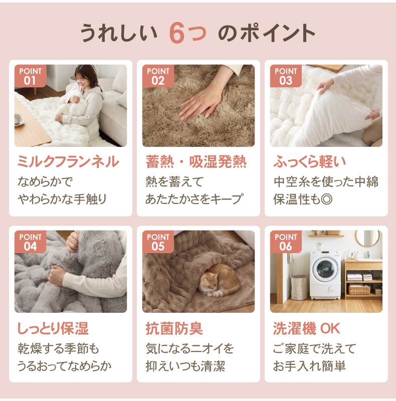 こたつ薄掛布団 マナヒート26の機能