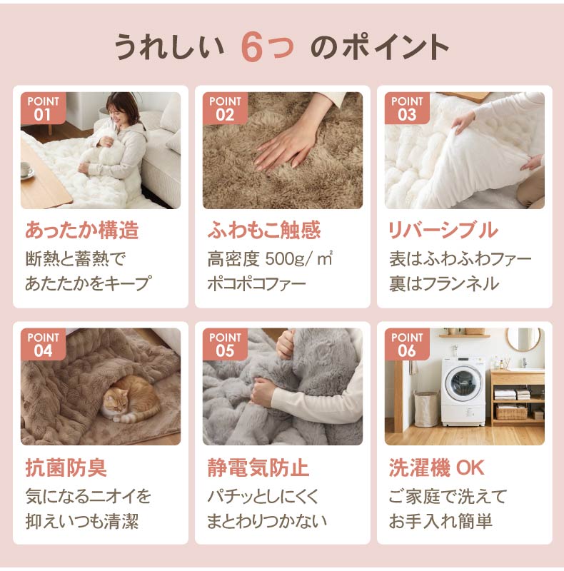 薄掛けこたつ布団 ポコラ26の機能