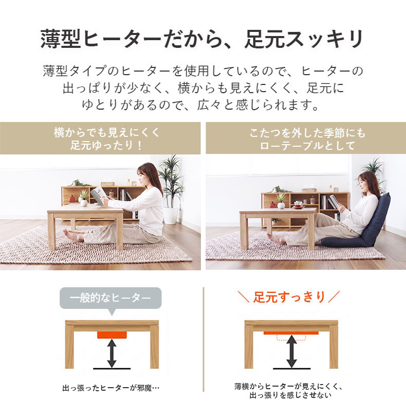幅120cm こたつ エスタの機能