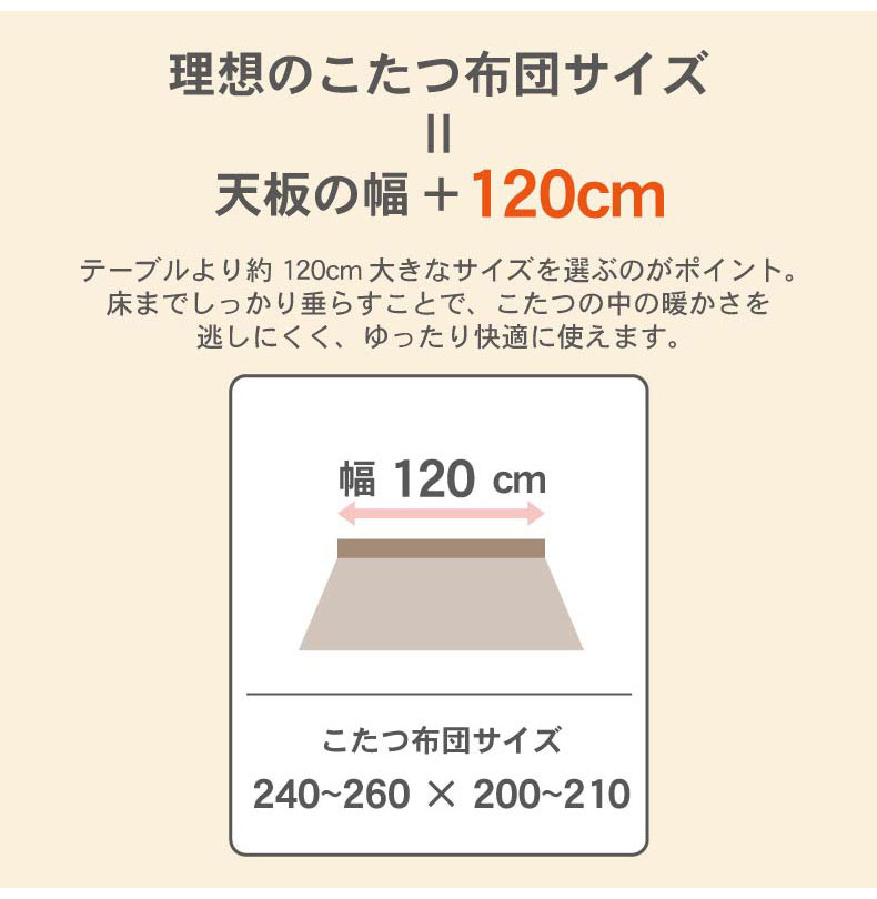 幅120cm こたつ エスタの機能