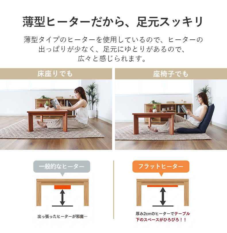 幅120cm こたつ ことねの機能