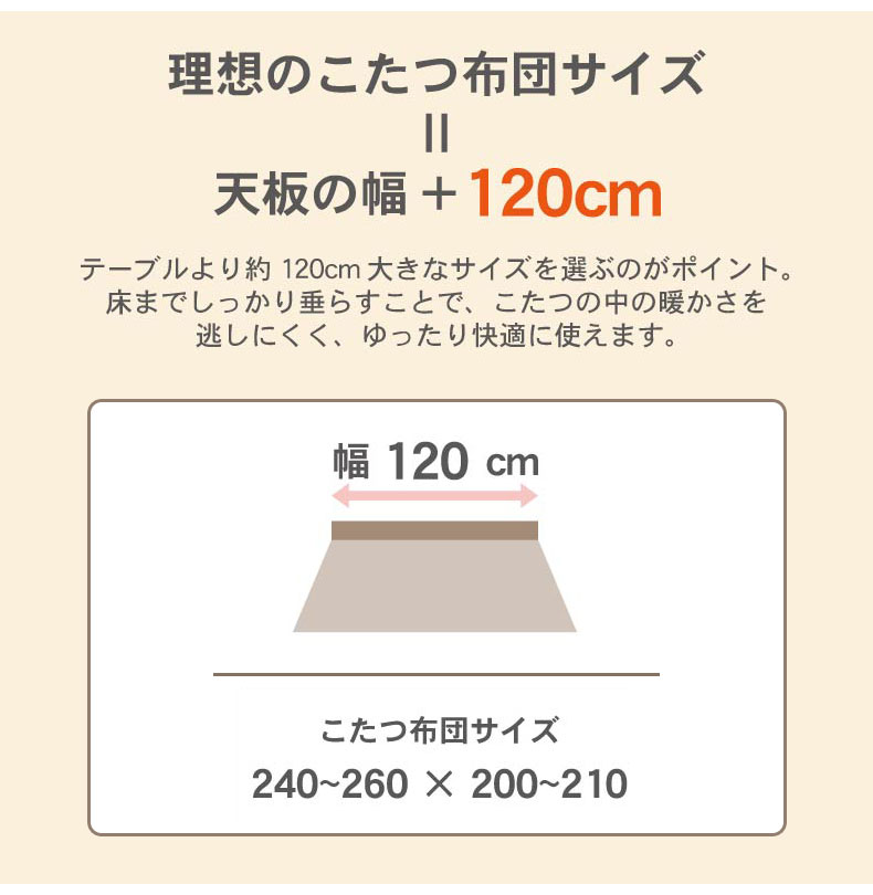 幅120cm こたつ ことねの機能
