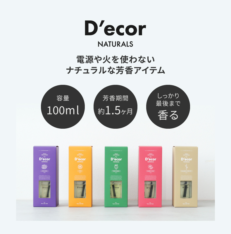 リードディフューザー デコール 2個セットの機能