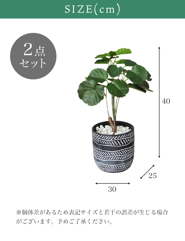 ポリシャス セラミックポット2点セットのサイズ1