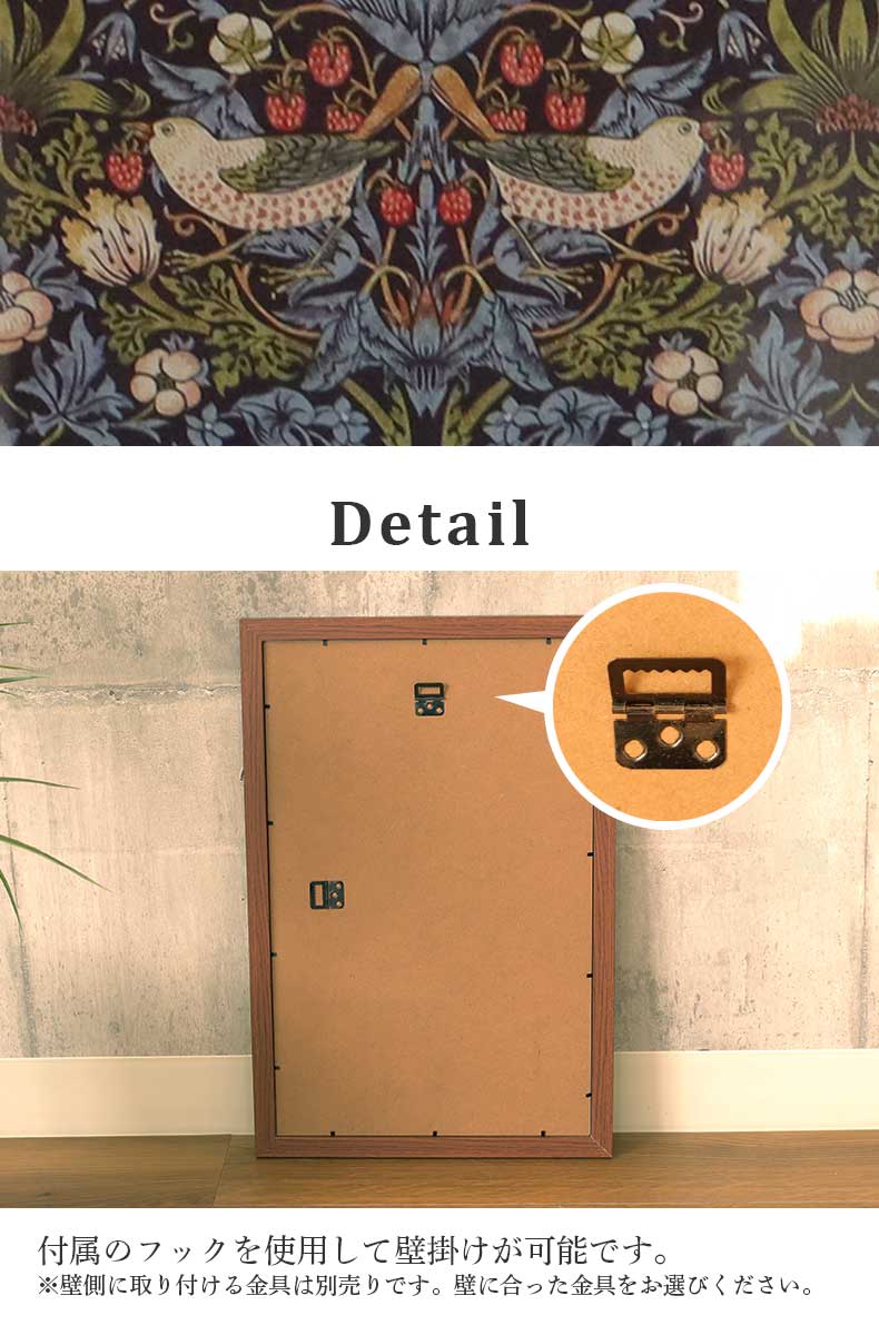 40×60cm ウォールアート モリス いちご泥棒の機能