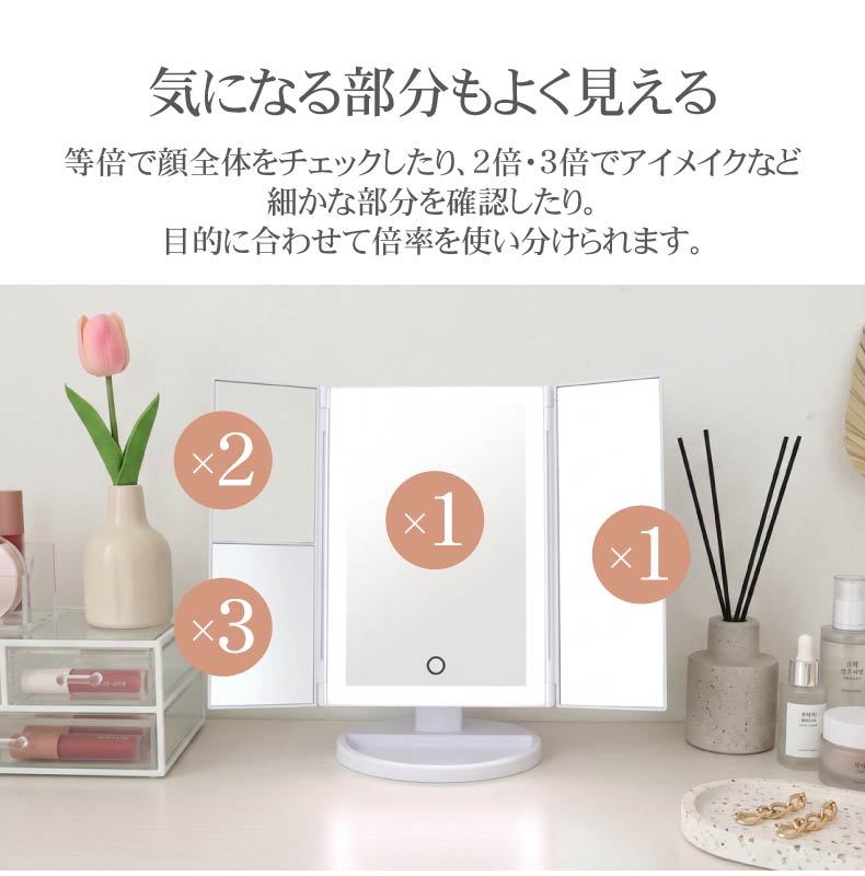 LED卓上ミラー エトワールの機能
