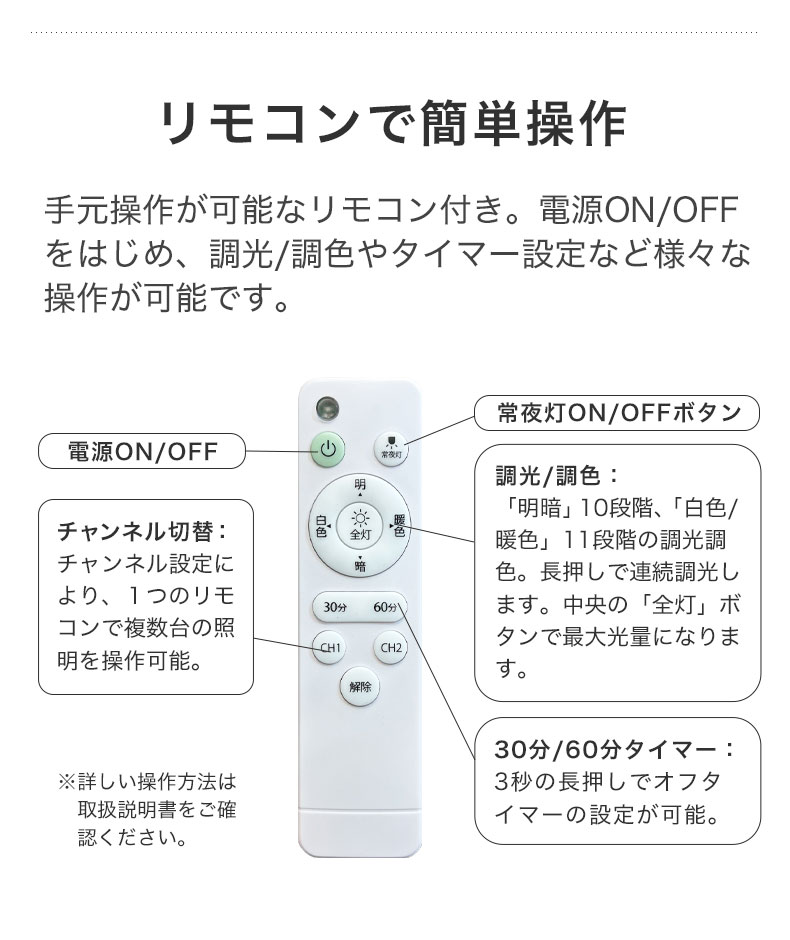 3灯LEDペンダントライト スピカの機能
