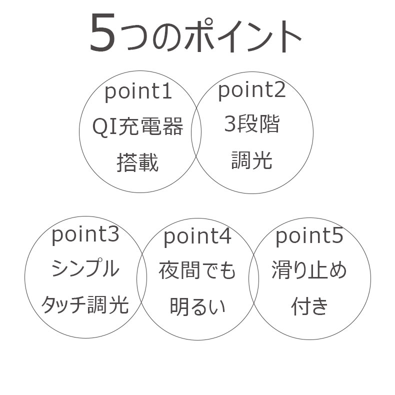 ワイヤレスチャージングテーブルライト ピスケスの機能