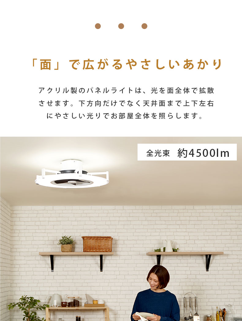 シーリングファン パネライトサーキュレーター 10畳用 JE-CF030の機能