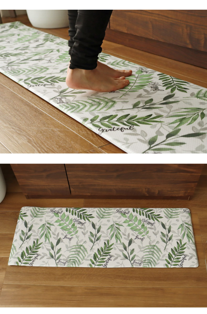 45x240cm PVCキッチンマット リーフの使用例