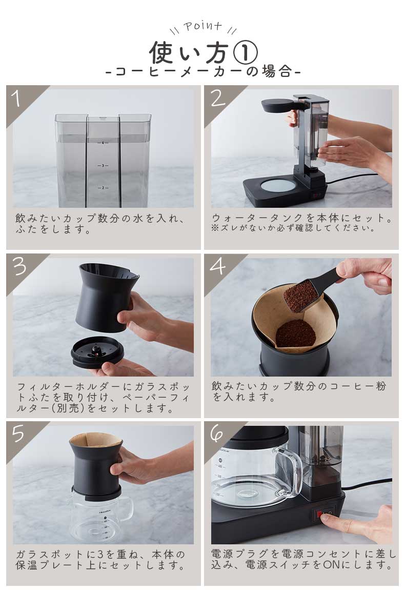 recolte（レコルト） レインドリップコーヒーメーカー RDC-1の機能