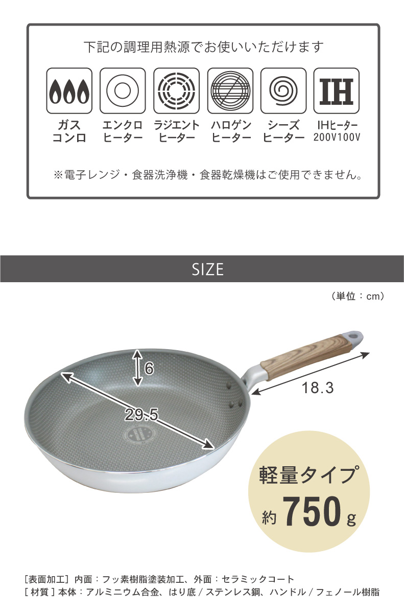 28cmフライパン ポワレのサイズ