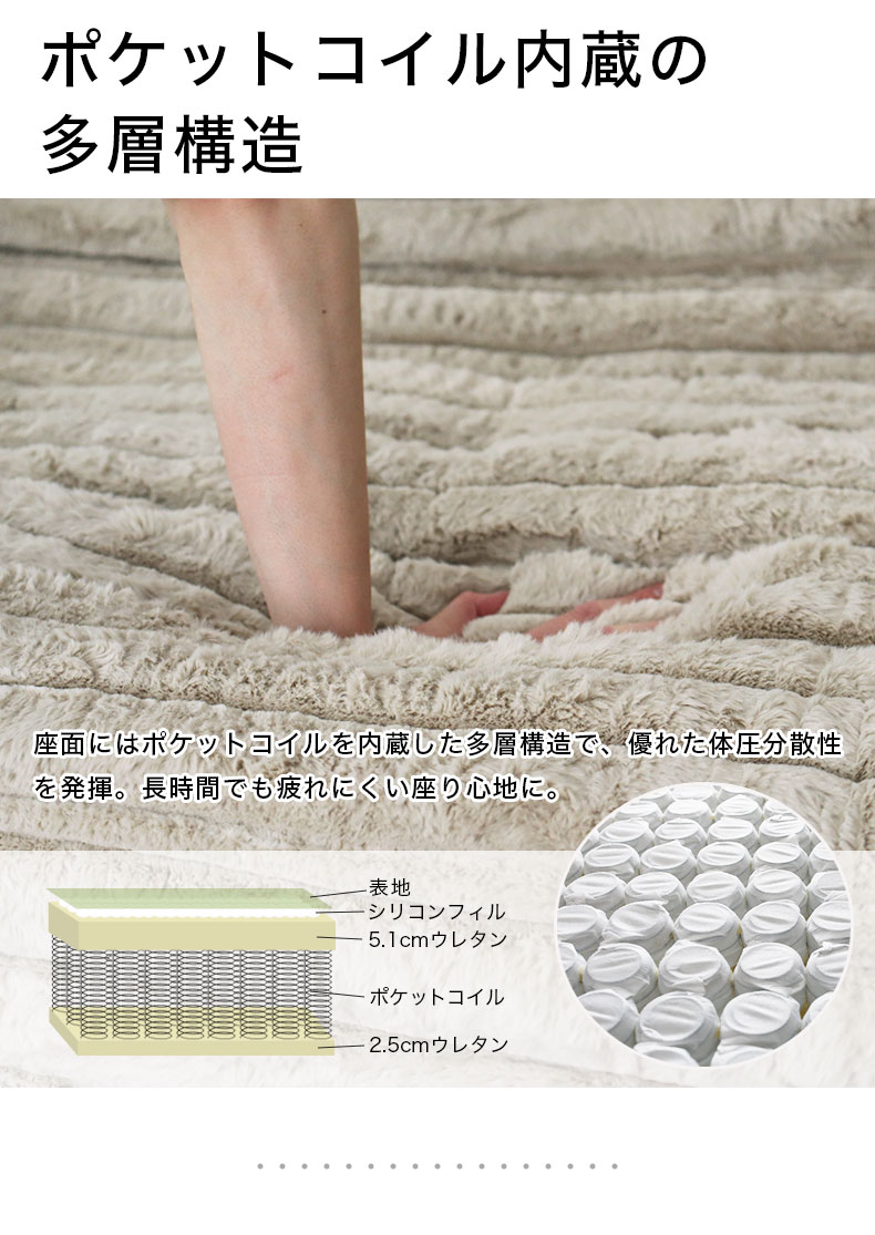 3人用圧縮ソファ ピオニーの機能