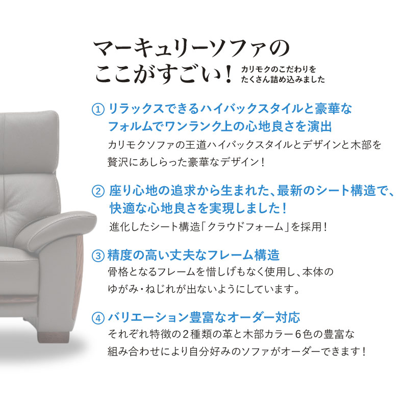 3人掛けソファ マーキュリールークの機能